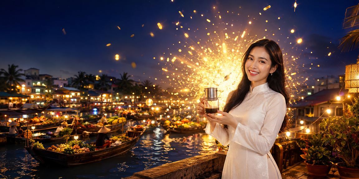 Người dùng Cần Thơ thư giãn và duyệt web caxeng2 bên tách cà phê